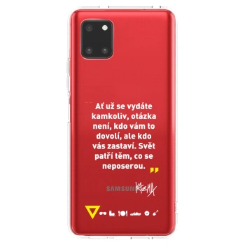 Picasee silikónový prehľadný obal pre Samsung Galaxy Note 10 Lite N770F - Kazma - SVĚT PATŘÍ TĚM, CO SE NEPOSEROU