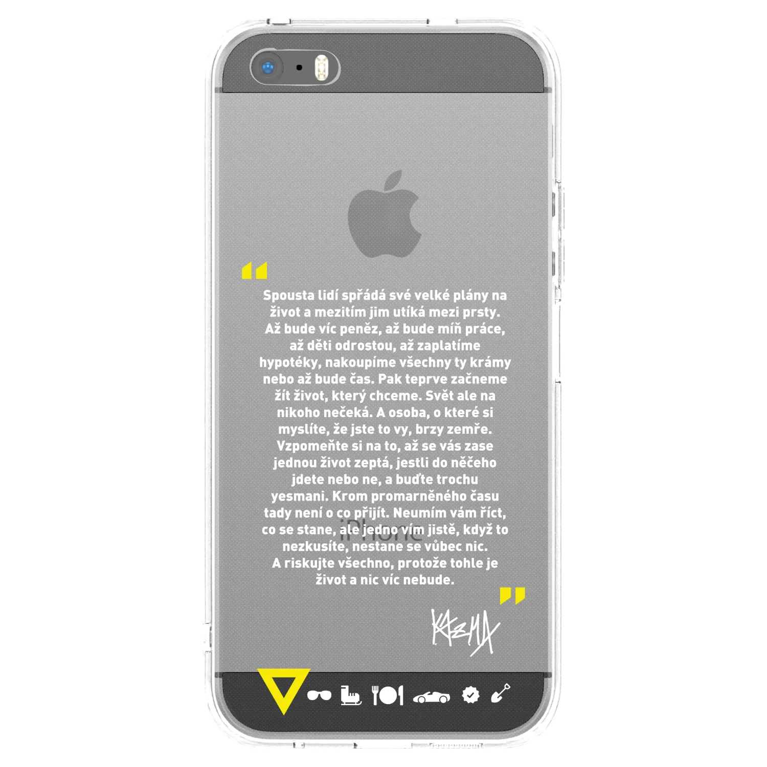 Picasee silikónový prehľadný obal pre Apple iPhone 5/5S/SE - Kazma - BUĎTE TROCHU YESMANI