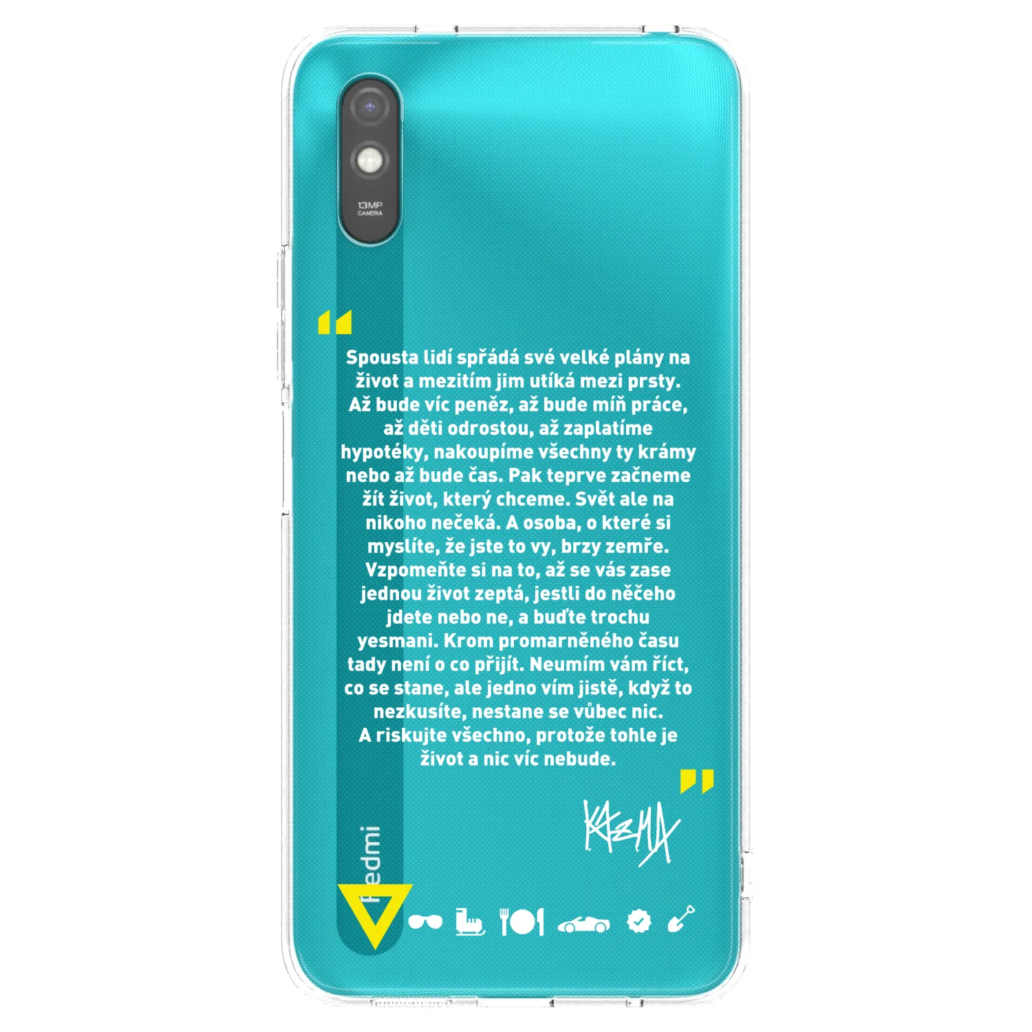Picasee silikónový čierny obal pre Xiaomi Redmi 9A - Kazma - BUĎTE TROCHU YESMANI