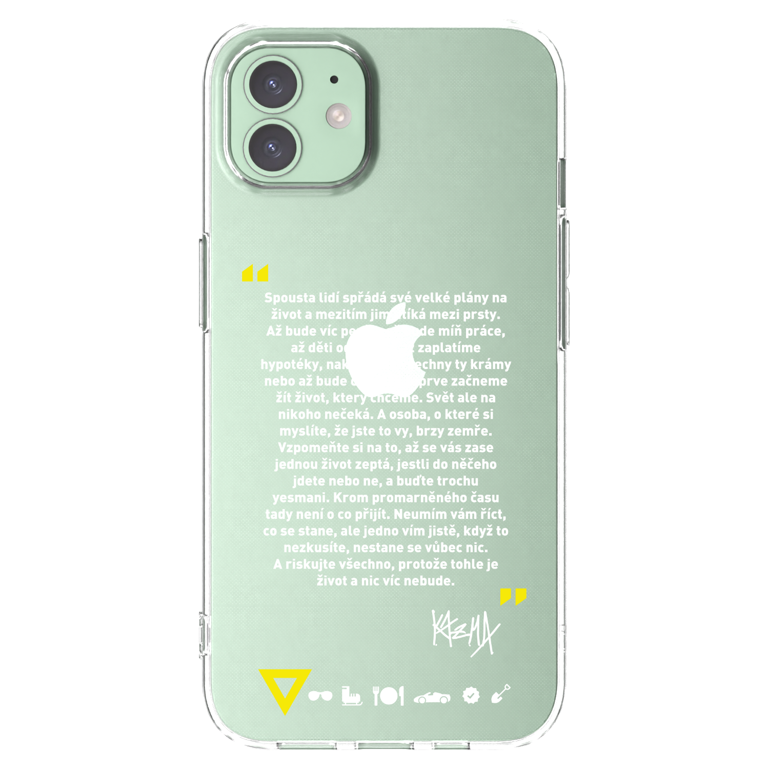 Picasee silikónový prehľadný obal pre Apple iPhone 12 - Kazma - BUĎTE TROCHU YESMANI
