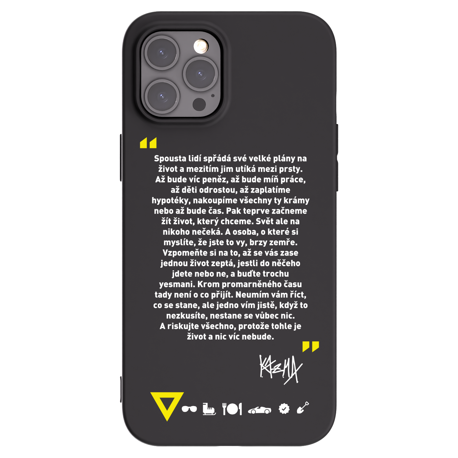 Picasee silikónový čierny obal pre Apple iPhone 12 Pro Max - Kazma - BUĎTE TROCHU YESMANI