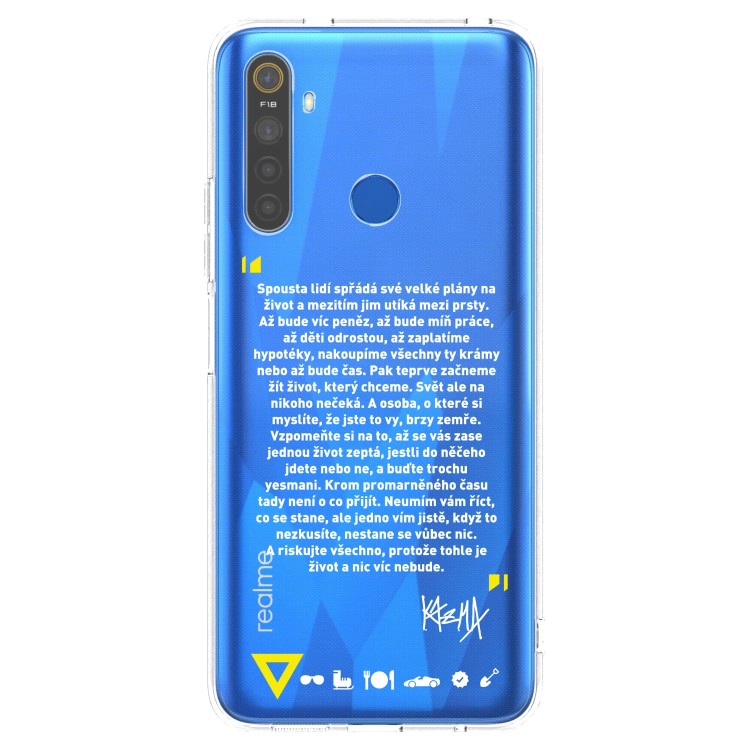 Picasee silikónový prehľadný obal pre Realme 5 - Kazma - BUĎTE TROCHU YESMANI