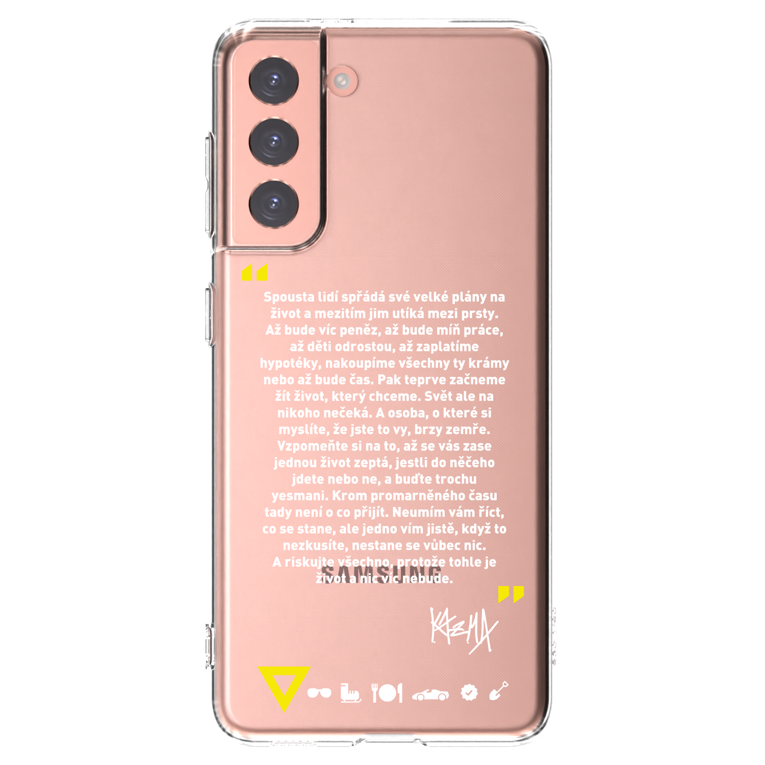 Silikónový prehľadný obal pre Samsung Galaxy S21 5G G991B - Kazma - BUĎTE TROCHU YESMANI