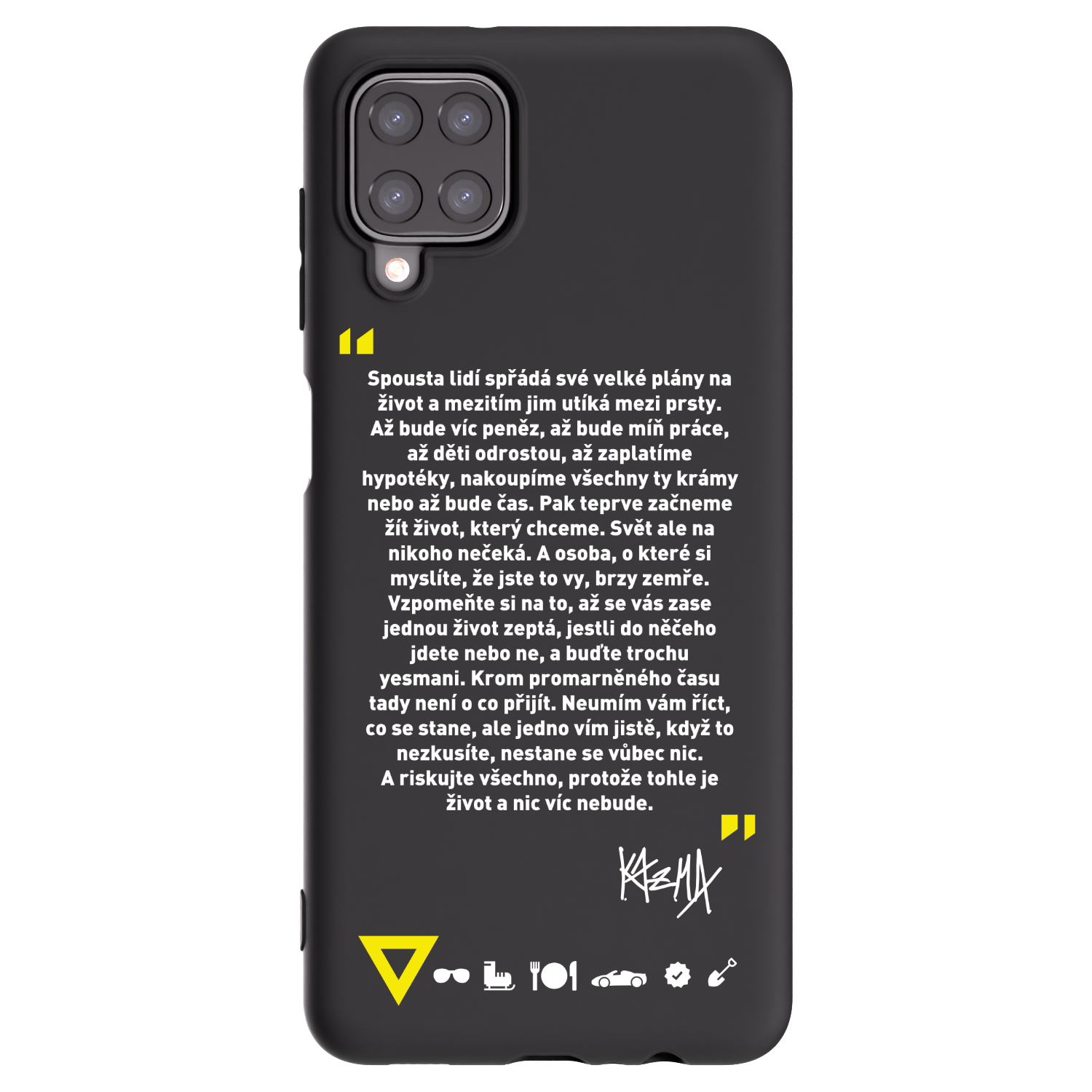 Picasee silikónový čierny obal pre Samsung Galaxy A12 A125F - Kazma - BUĎTE TROCHU YESMANI
