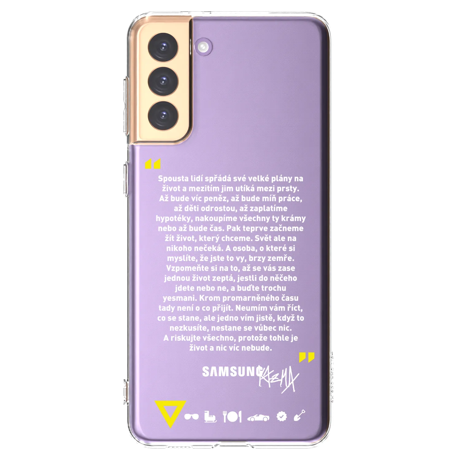 Picasee silikónový prehľadný obal pre Samsung Galaxy S21+ 5G G996F - Kazma - BUĎTE TROCHU YESMANI