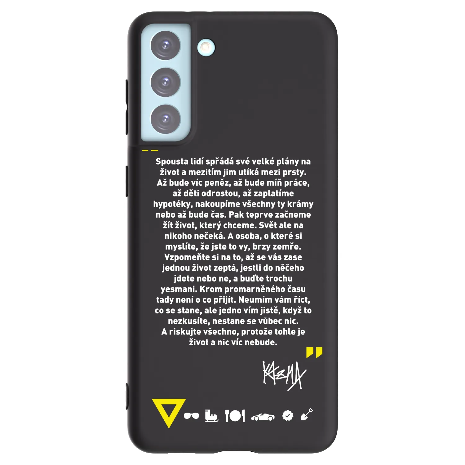Picasee silikónový čierny obal pre Samsung Galaxy S21+ 5G G996F - Kazma - BUĎTE TROCHU YESMANI