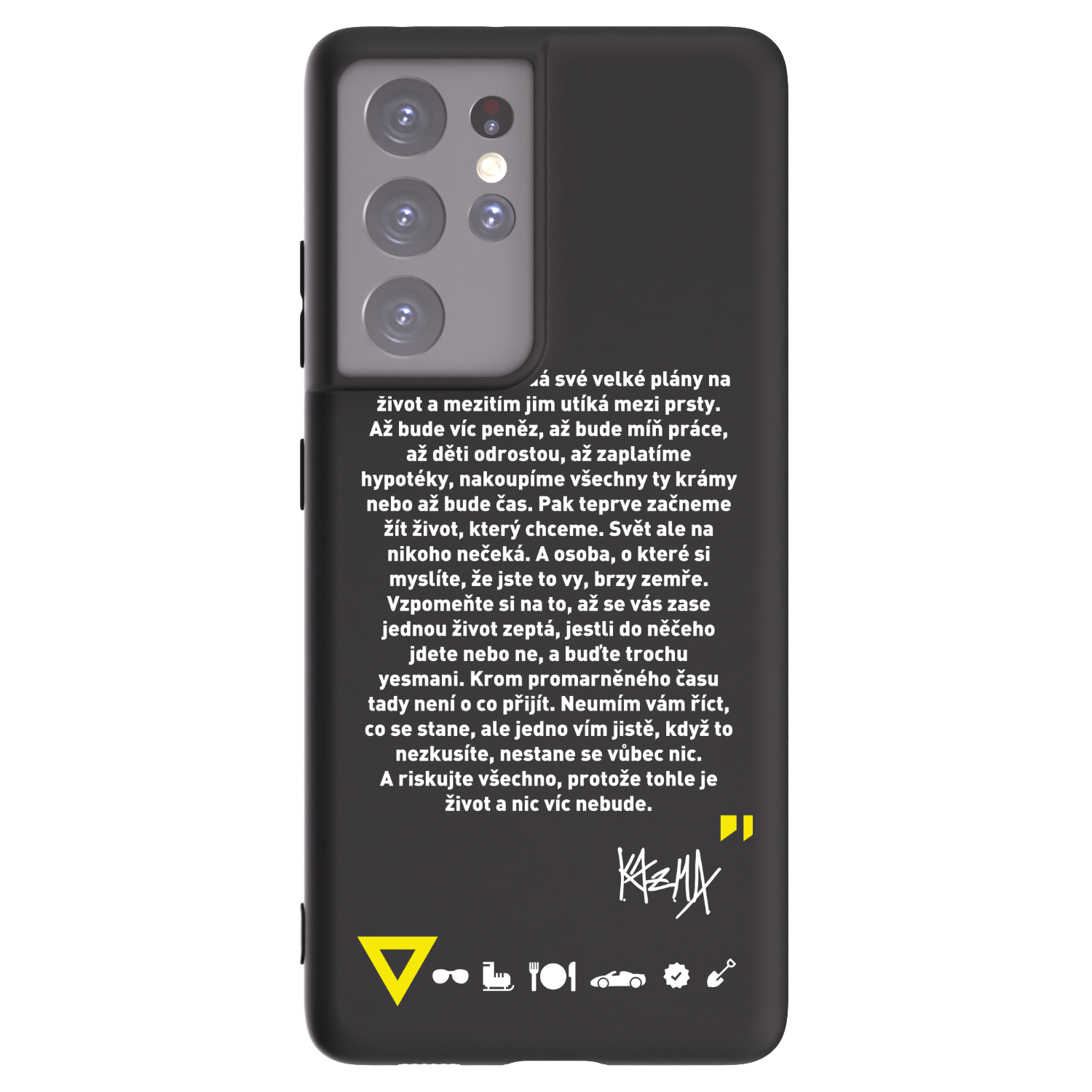 Picasee silikónový čierny obal pre Samsung Galaxy S21 Ultra 5G G998B - Kazma - BUĎTE TROCHU YESMANI