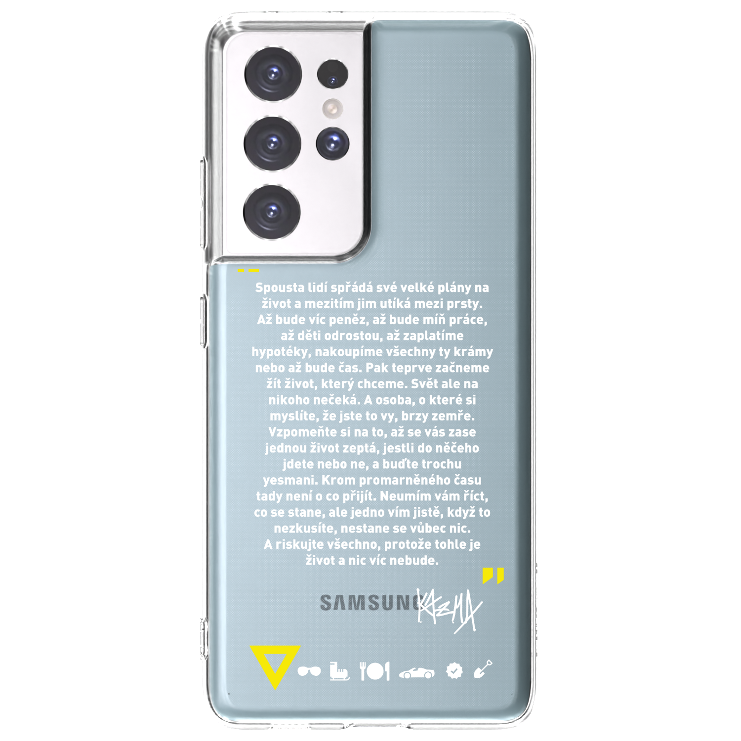 Picasee silikónový prehľadný obal pre Samsung Galaxy S21 Ultra 5G G998B - Kazma - BUĎTE TROCHU YESMANI