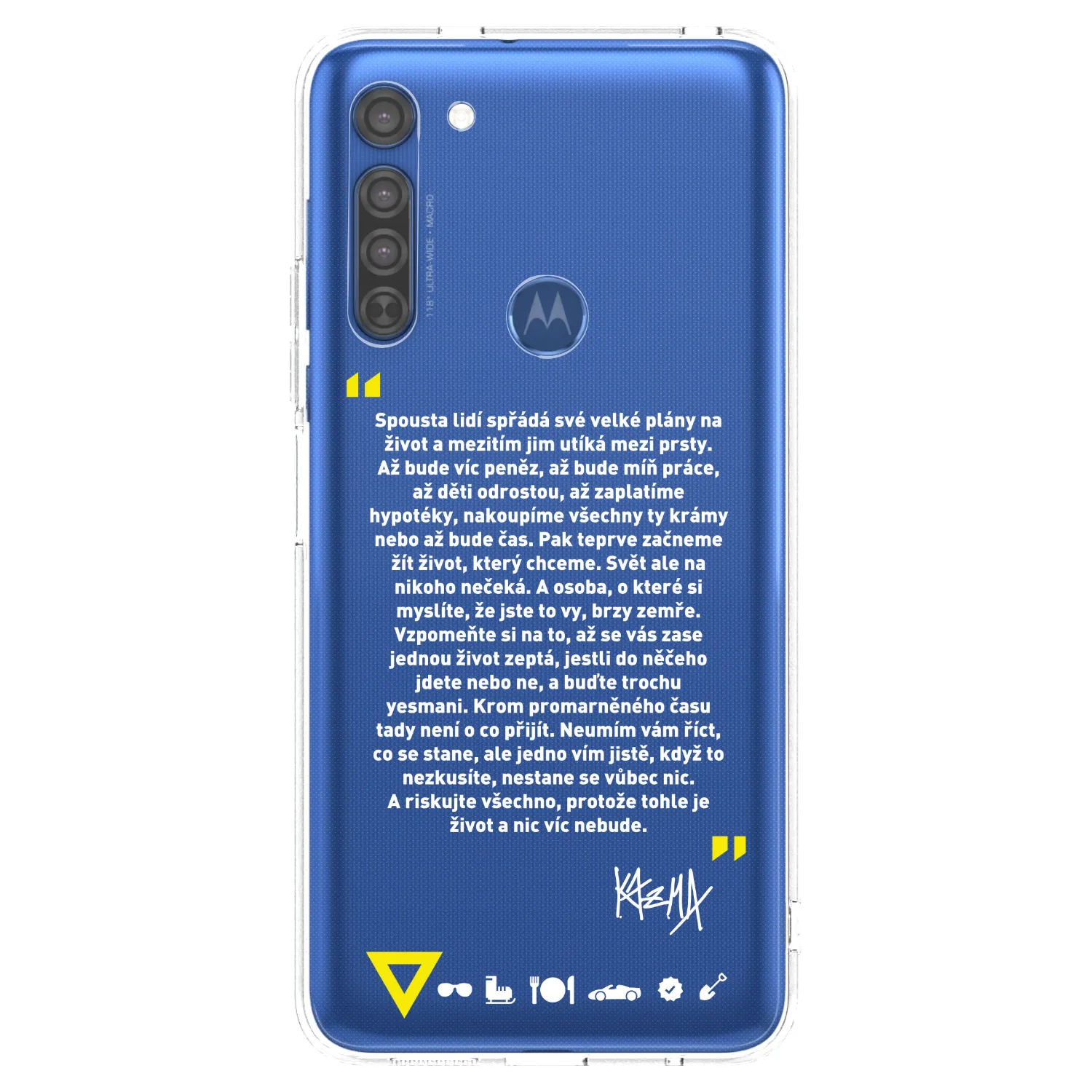 Picasee silikónový prehľadný obal pre Motorola Moto G8 - Kazma - BUĎTE TROCHU YESMANI