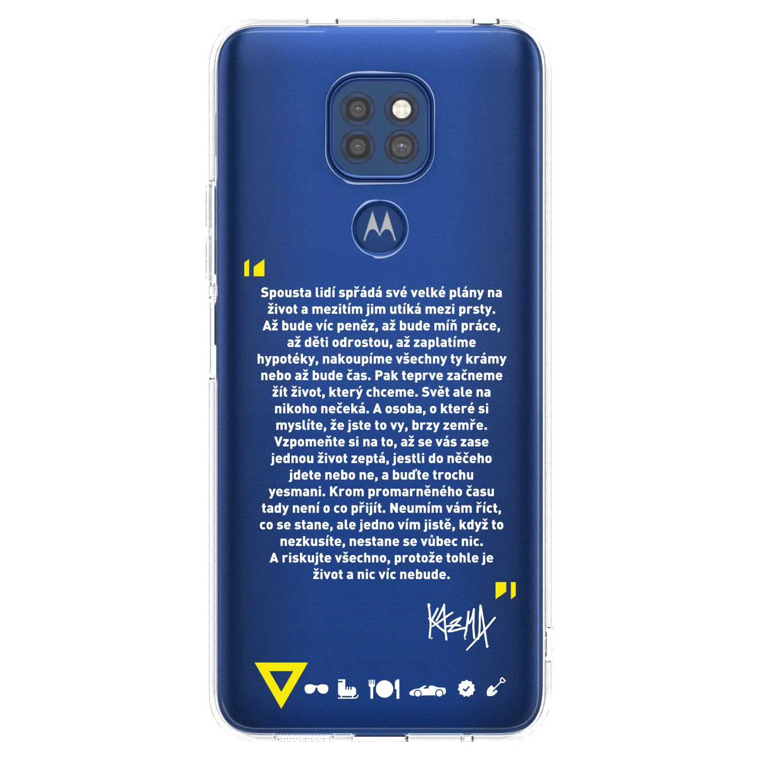 Silikónový prehľadný obal pre Motorola Moto G9 Play - Kazma - BUĎTE TROCHU YESMANI