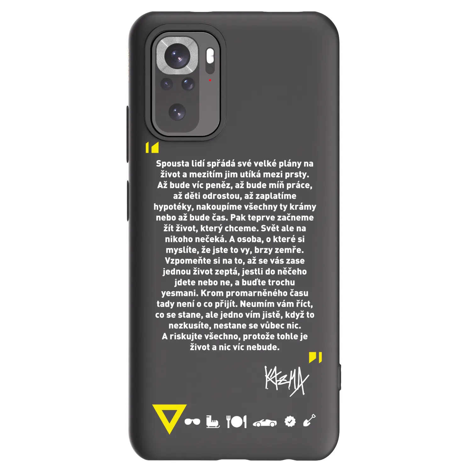 Picasee silikónový čierny obal pre Xiaomi Redmi Note 10 - Kazma - BUĎTE TROCHU YESMANI