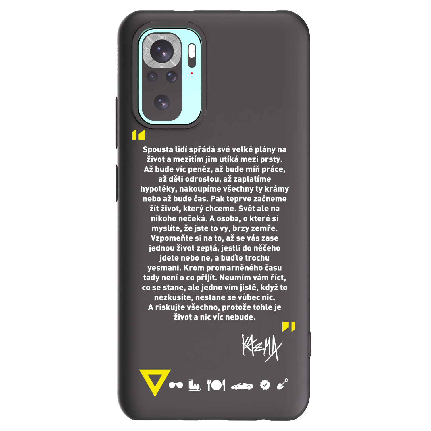 Picasee silikónový čierny obal pre Xiaomi Redmi Note 10 Pro - Kazma - BUĎTE TROCHU YESMANI