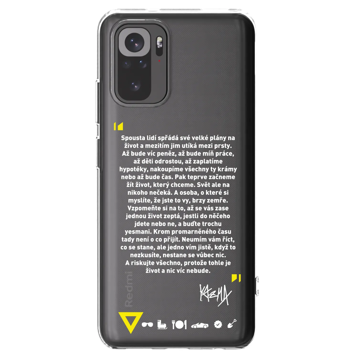 Picasee silikónový prehľadný obal pre Xiaomi Redmi Note 10S - Kazma - BUĎTE TROCHU YESMANI