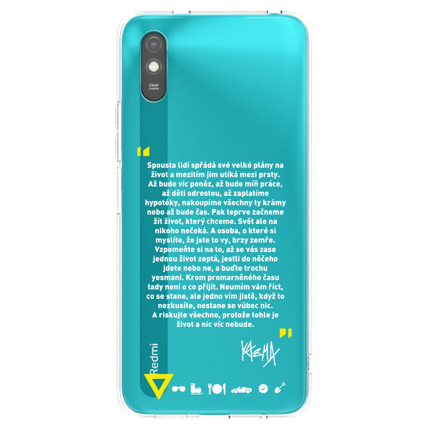 Picasee silikónový prehľadný obal pre Xiaomi Redmi 9AT - Kazma - BUĎTE TROCHU YESMANI