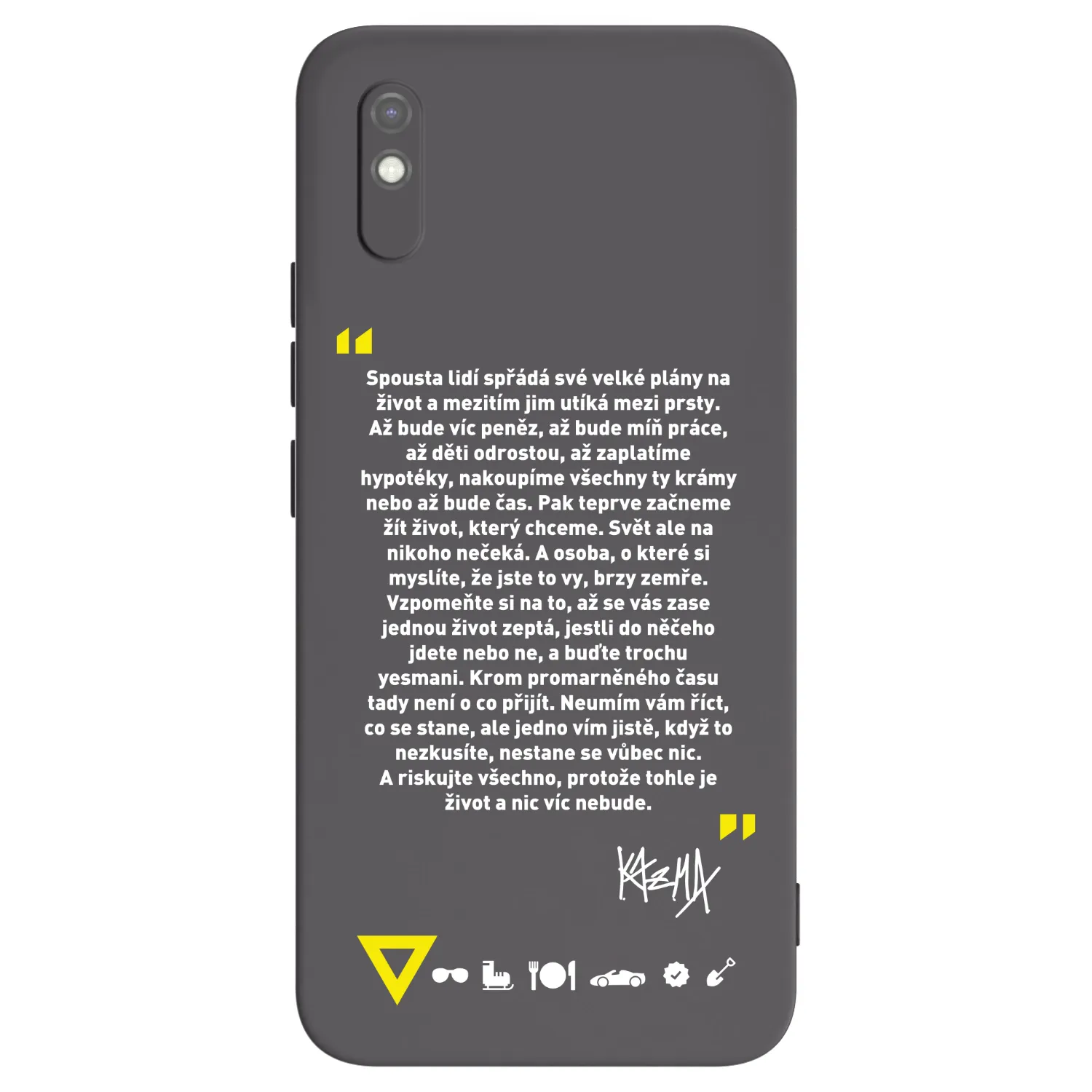 Picasee silikónový čierny obal pre Xiaomi Redmi 9AT - Kazma - BUĎTE TROCHU YESMANI