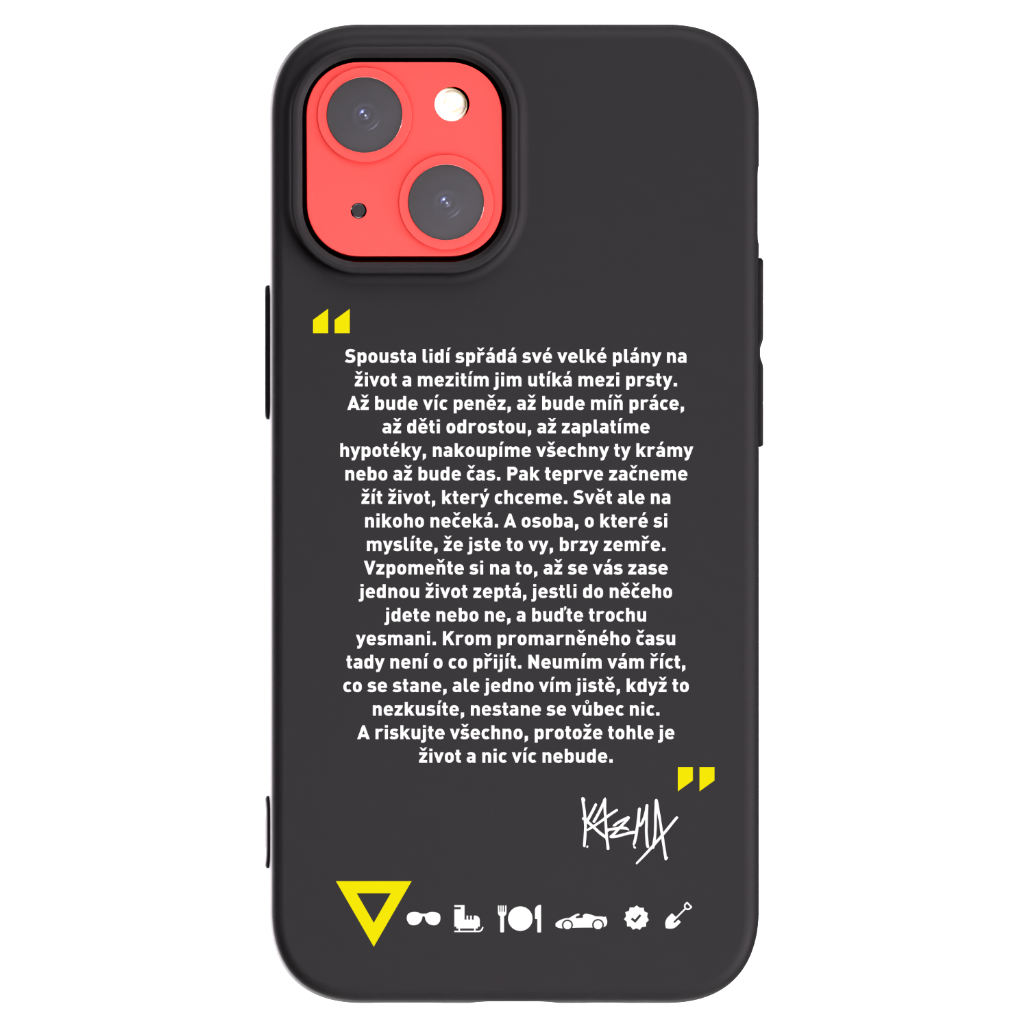 Picasee silikónový čierny obal pre Apple iPhone 13 mini - Kazma - BUĎTE TROCHU YESMANI