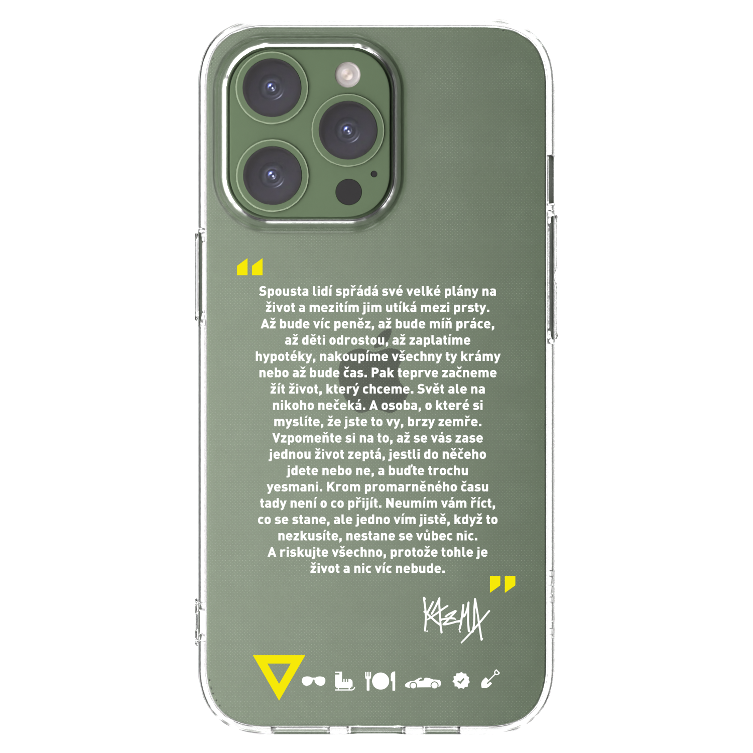 Picasee silikónový prehľadný obal pre Apple iPhone 13 Pro - Kazma - BUĎTE TROCHU YESMANI