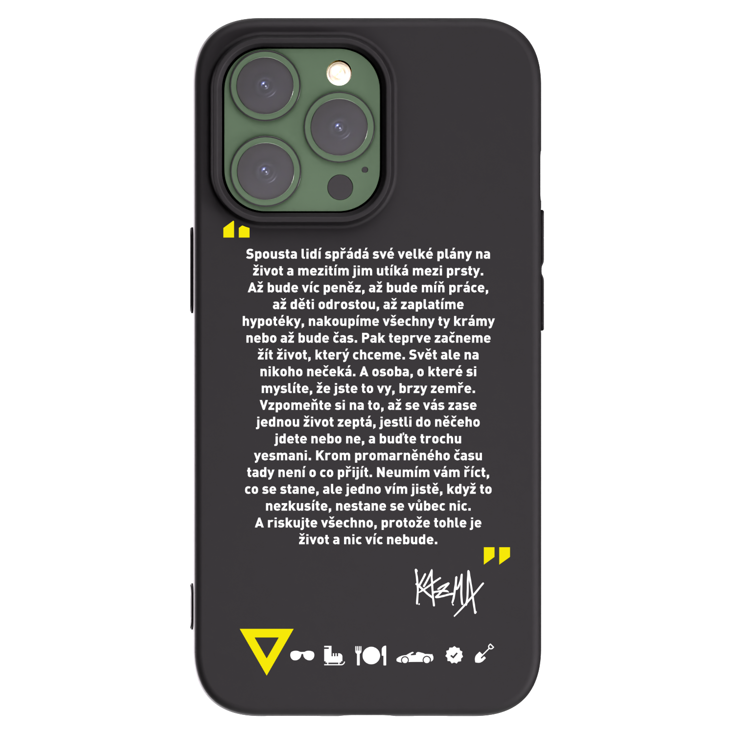 Picasee silikónový čierny obal pre Apple iPhone 13 Pro - Kazma - BUĎTE TROCHU YESMANI