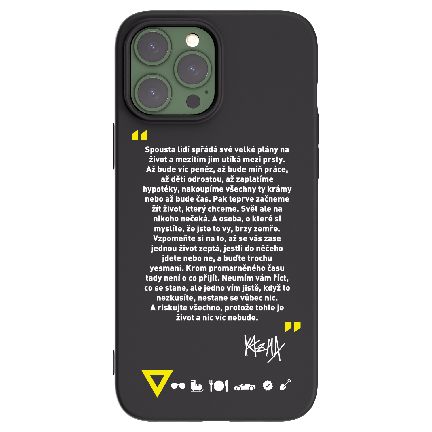 Silikónový čierny obal pre Apple iPhone 13 Pro Max - Kazma - BUĎTE TROCHU YESMANI