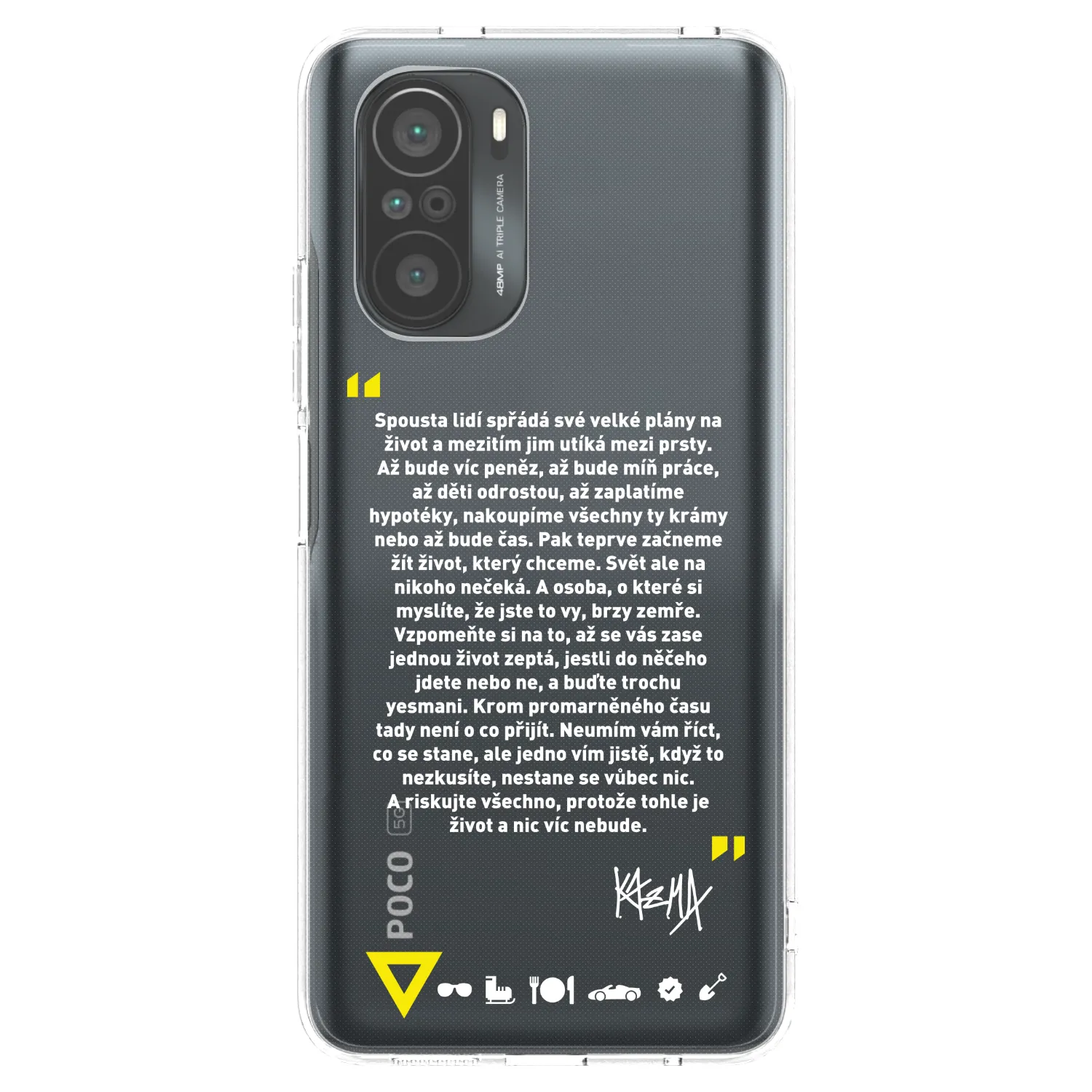 Picasee silikónový prehľadný obal pre Xiaomi Poco F3 - Kazma - BUĎTE TROCHU YESMANI