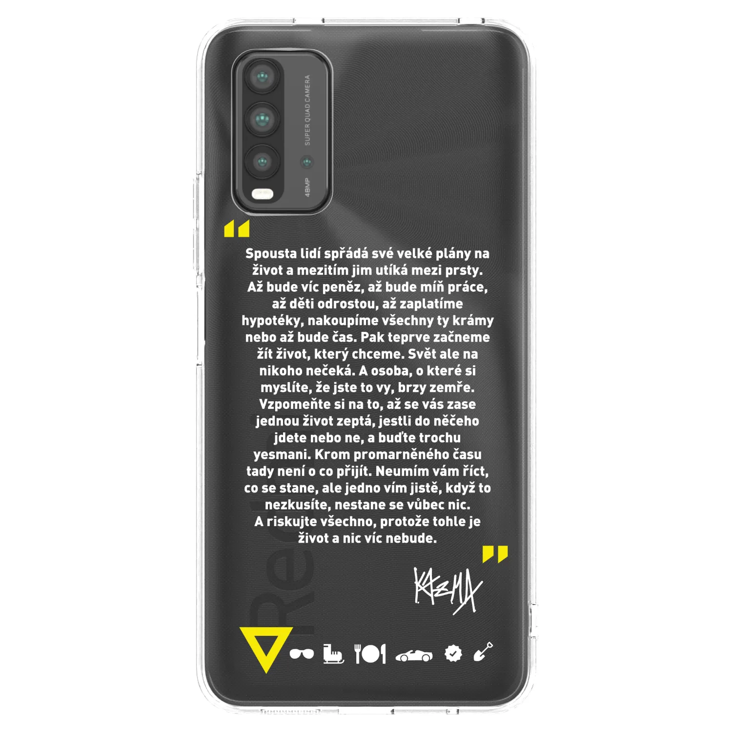 Picasee silikónový čierny obal pre Xiaomi Redmi 9T - Kazma - BUĎTE TROCHU YESMANI