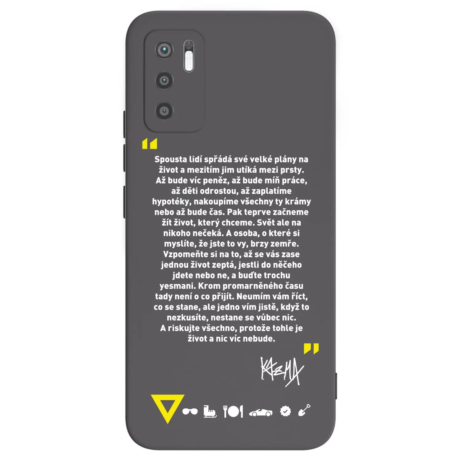 Picasee silikónový čierny obal pre Xiaomi Redmi Note 10 5G - Kazma - BUĎTE TROCHU YESMANI
