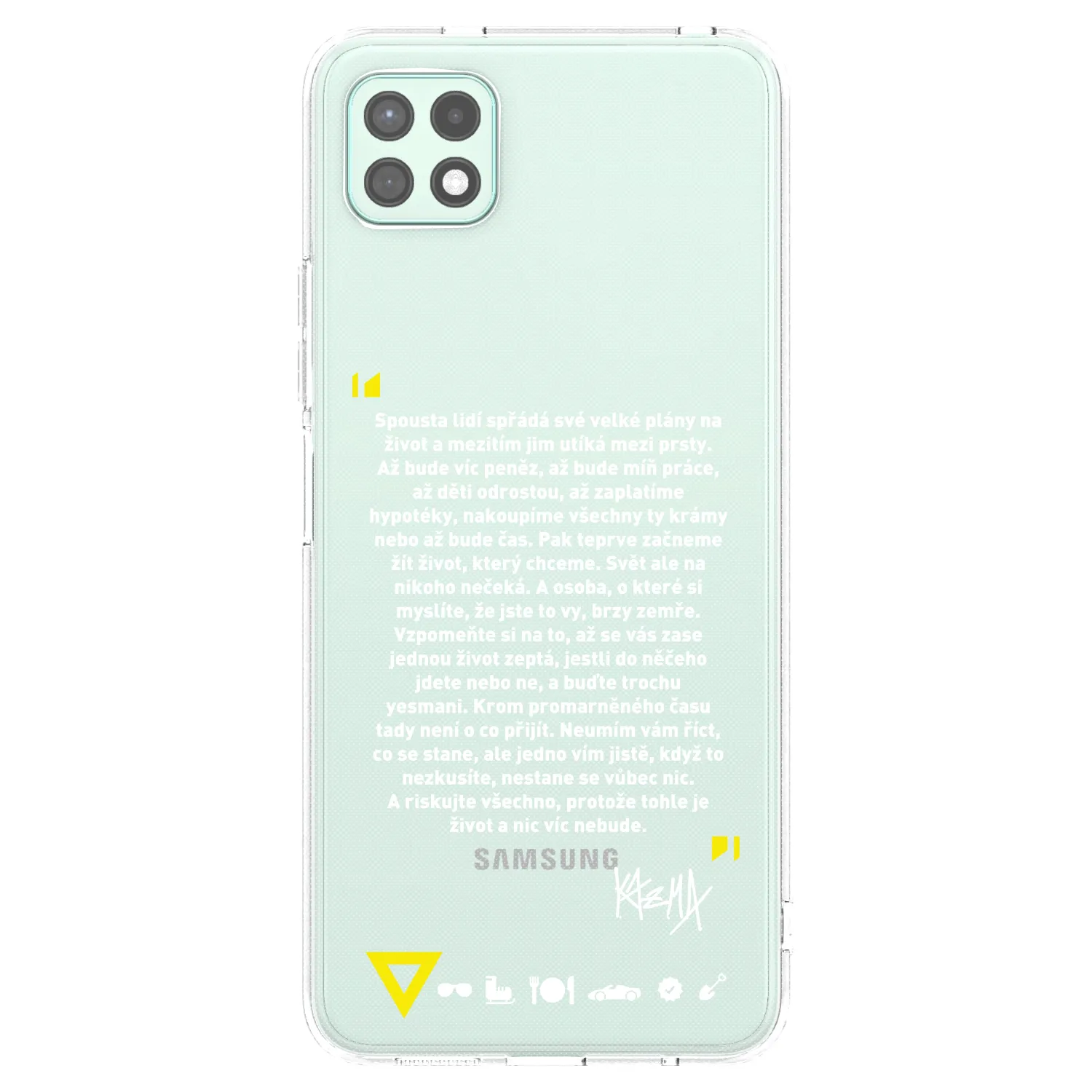 Picasee silikónový prehľadný obal pre Samsung Galaxy A22 A226B 5G - Kazma - BUĎTE TROCHU YESMANI