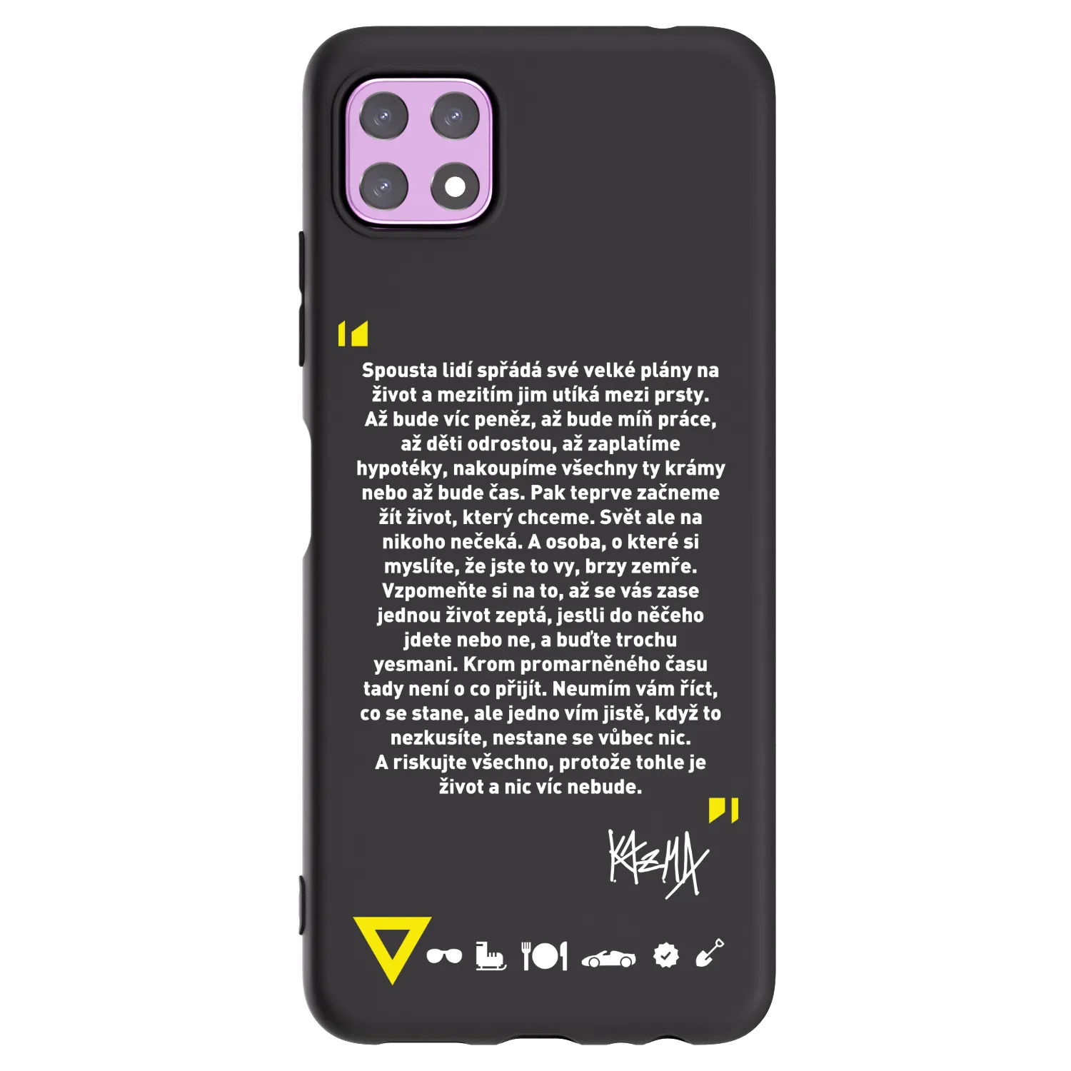 Picasee silikónový čierny obal pre Samsung Galaxy A22 A226B 5G - Kazma - BUĎTE TROCHU YESMANI
