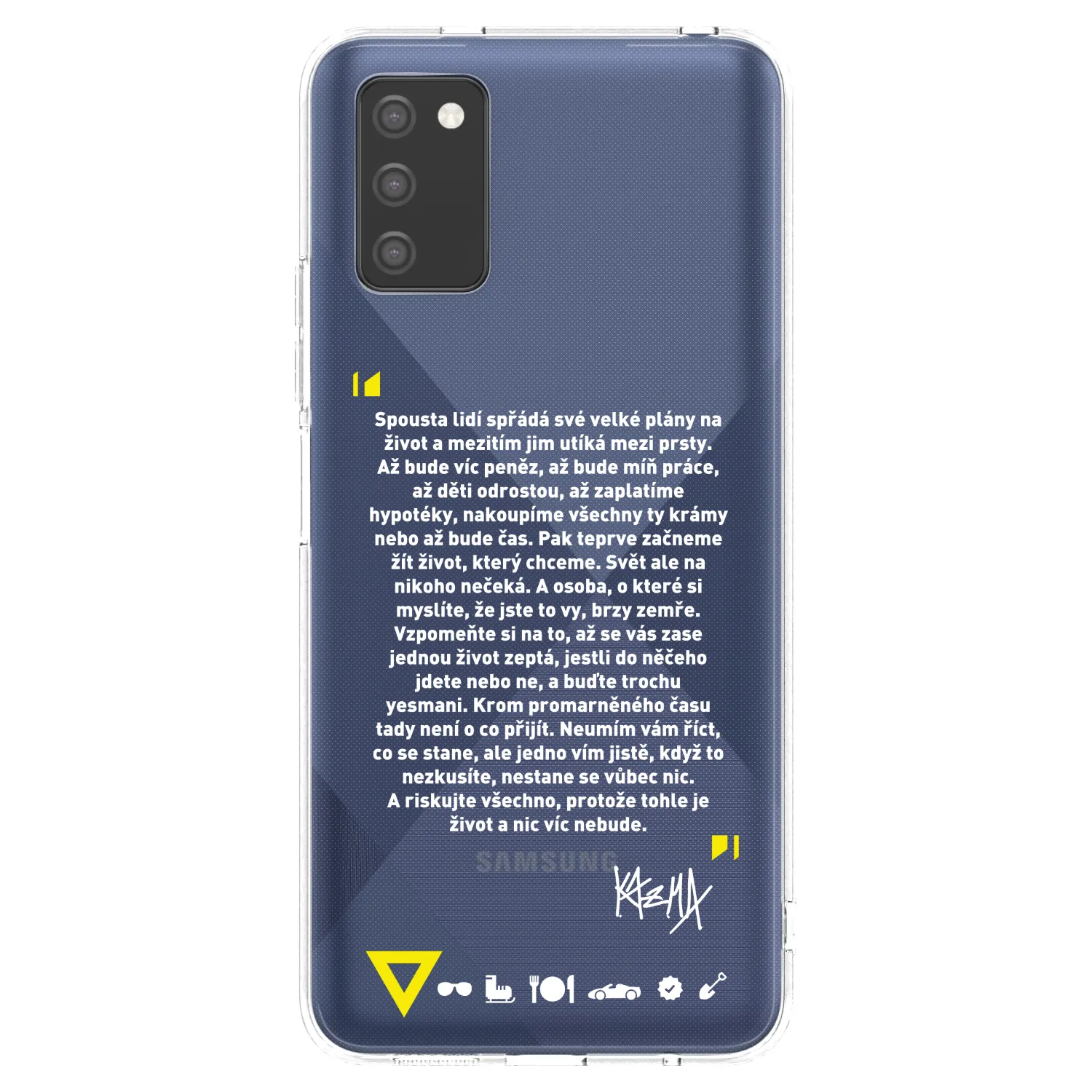 Picasee silikónový prehľadný obal pre Samsung Galaxy A02s A025G - Kazma - BUĎTE TROCHU YESMANI