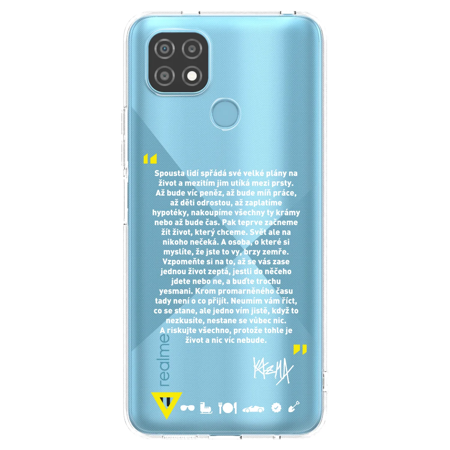 Picasee silikónový prehľadný obal pre Realme C21 - Kazma - BUĎTE TROCHU YESMANI