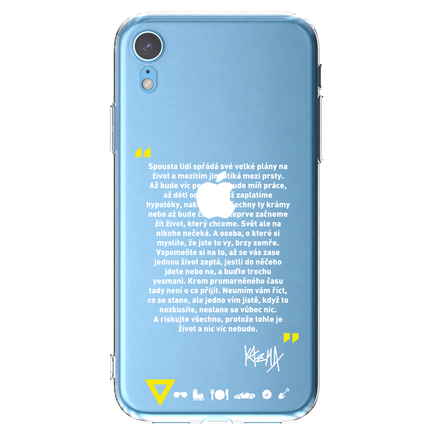 Picasee silikónový prehľadný obal pre Apple iPhone XR - Kazma - BUĎTE TROCHU YESMANI