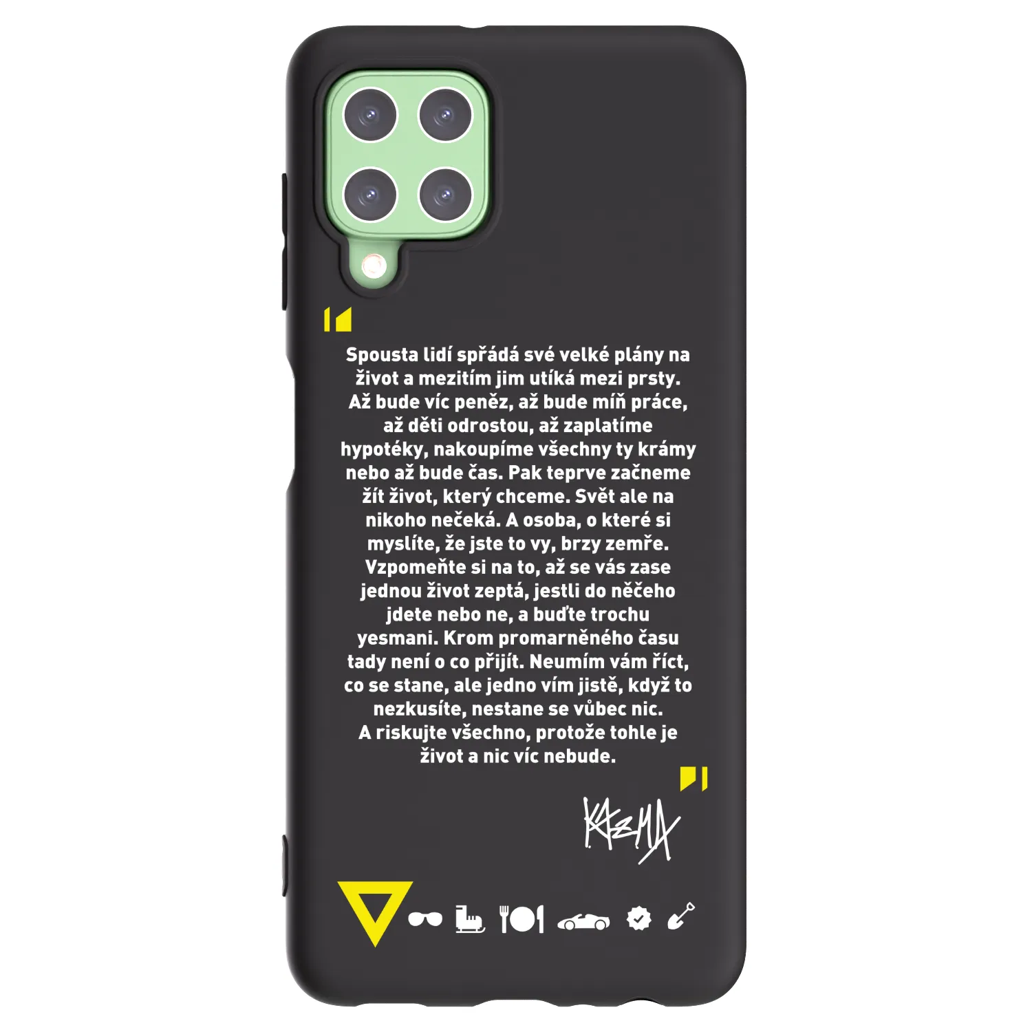 Picasee silikónový čierny obal pre Samsung Galaxy A22 A225F 4G - Kazma - BUĎTE TROCHU YESMANI