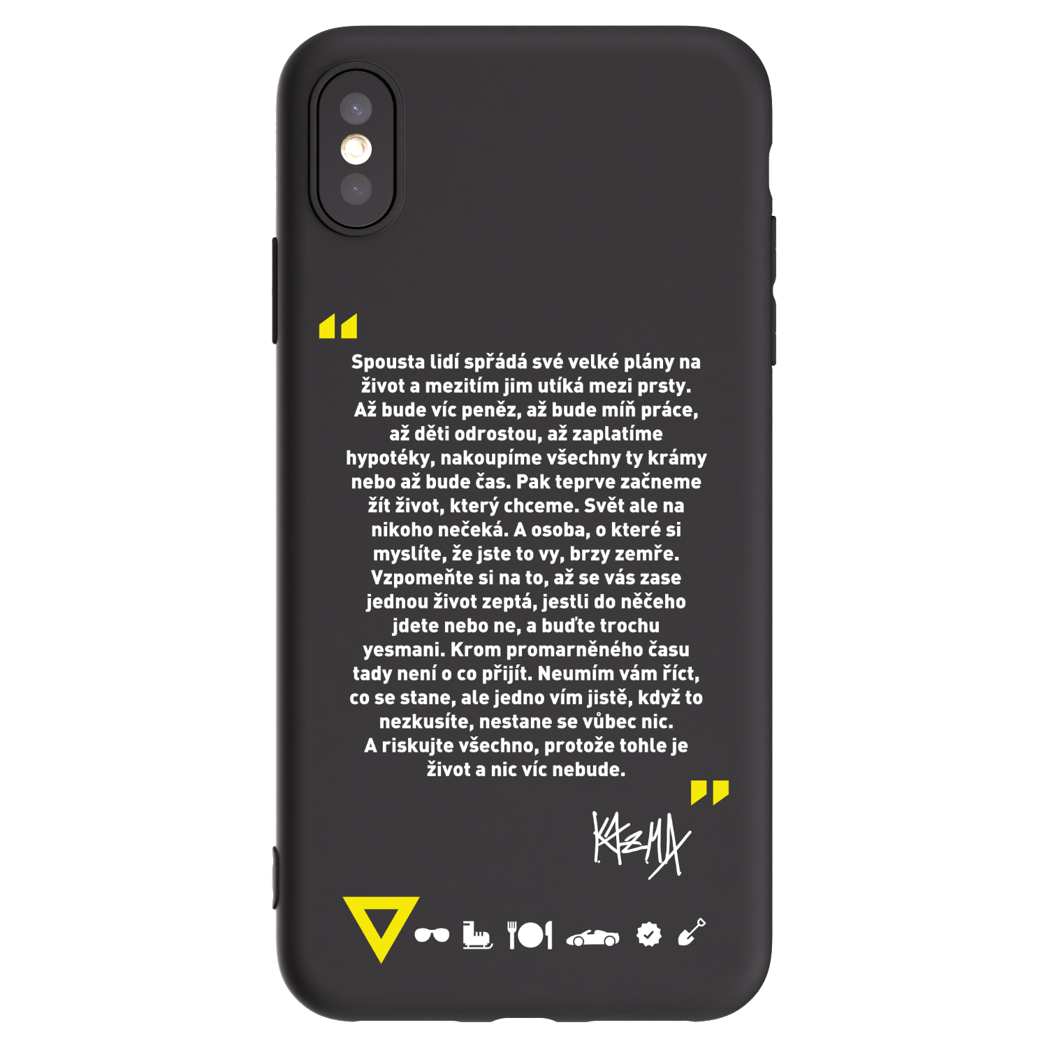 Picasee silikónový čierny obal pre Apple iPhone XS Max - Kazma - BUĎTE TROCHU YESMANI
