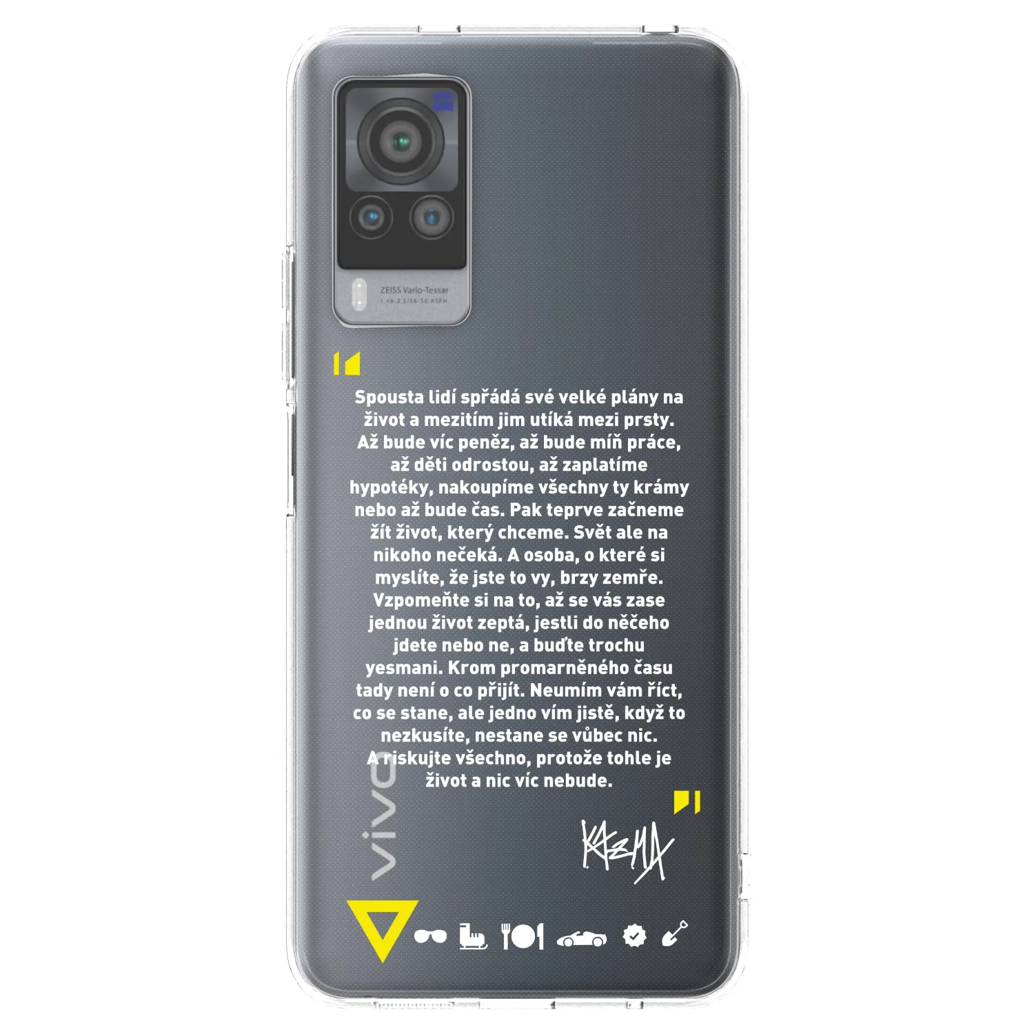 Picasee silikónový prehľadný obal pre Vivo X60 Pro 5G - Kazma - BUĎTE TROCHU YESMANI