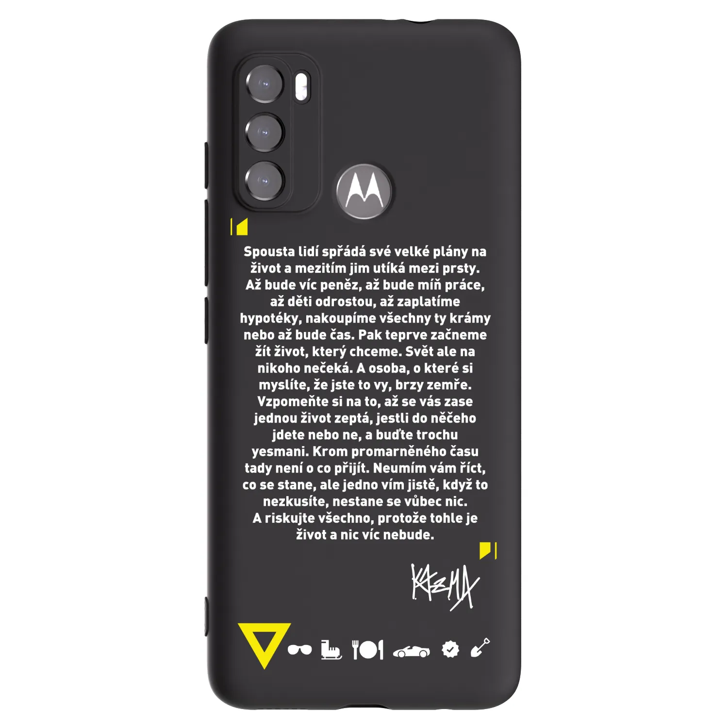 Picasee silikónový čierny obal pre Motorola Moto G60 - Kazma - BUĎTE TROCHU YESMANI