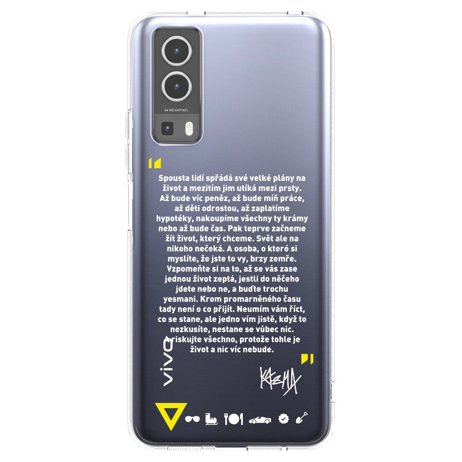 Picasee silikónový prehľadný obal pre Vivo Y72 5G - Kazma - BUĎTE TROCHU YESMANI
