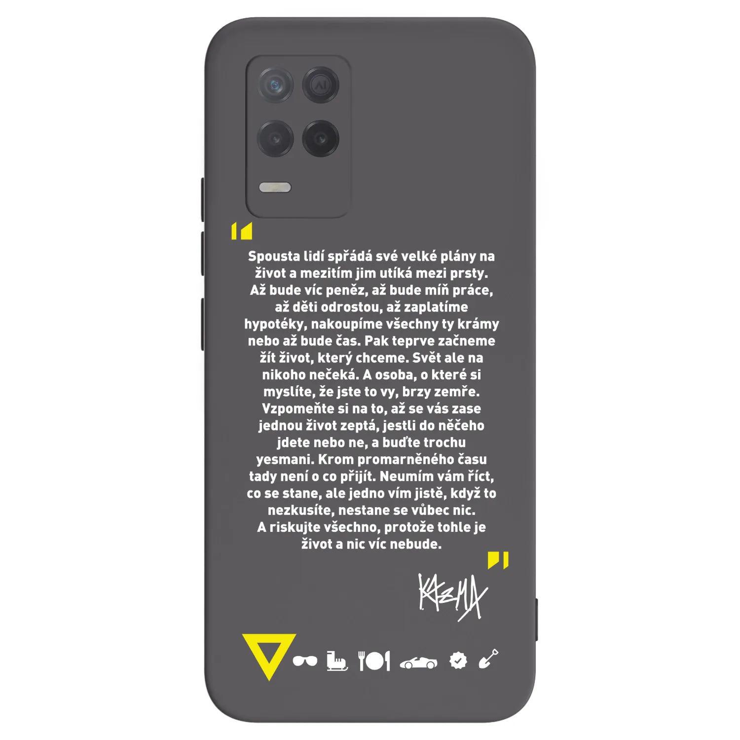 Picasee silikónový čierny obal pre Realme 8 5G - Kazma - BUĎTE TROCHU YESMANI
