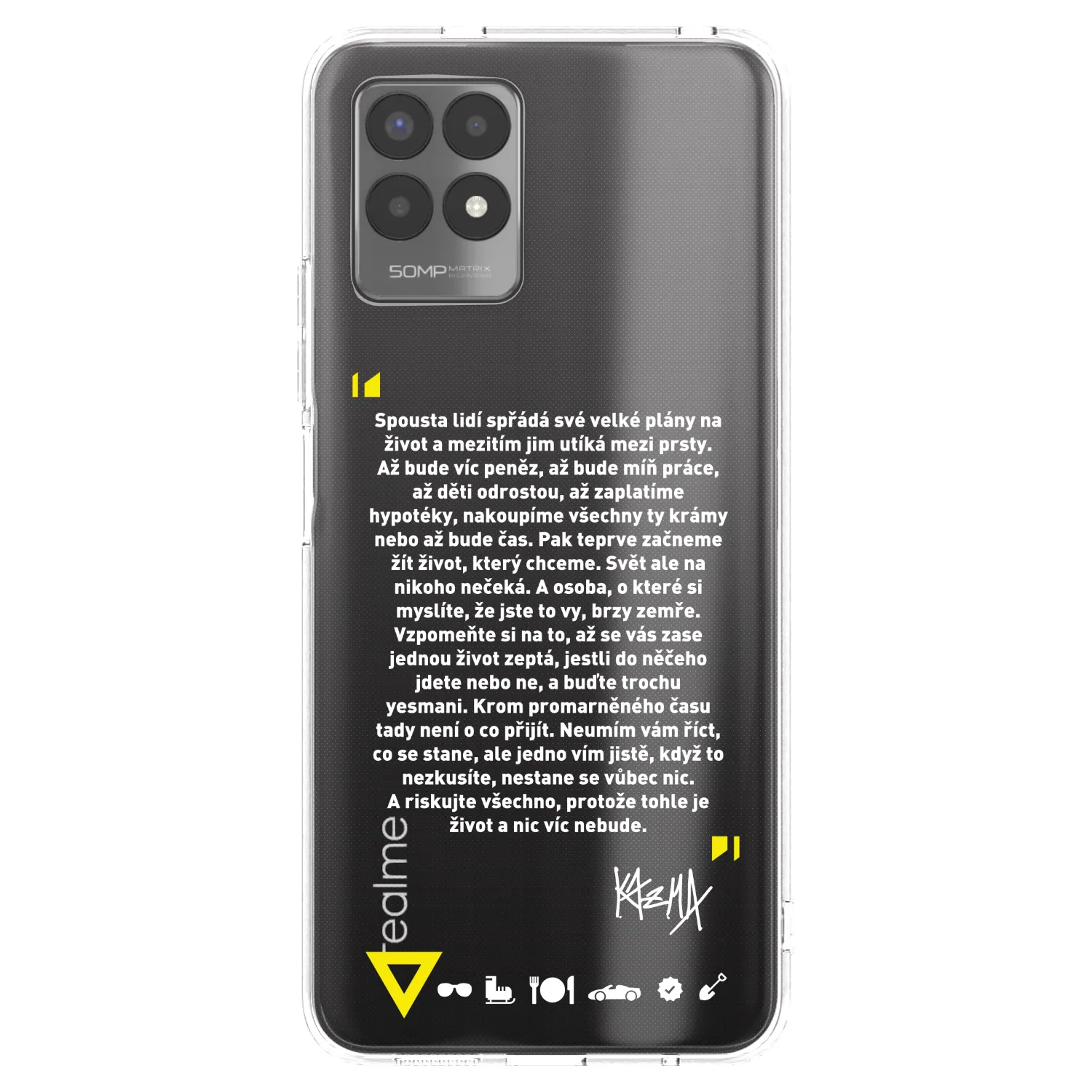 Silikónový prehľadný obal pre Realme 8i - Kazma - BUĎTE TROCHU YESMANI