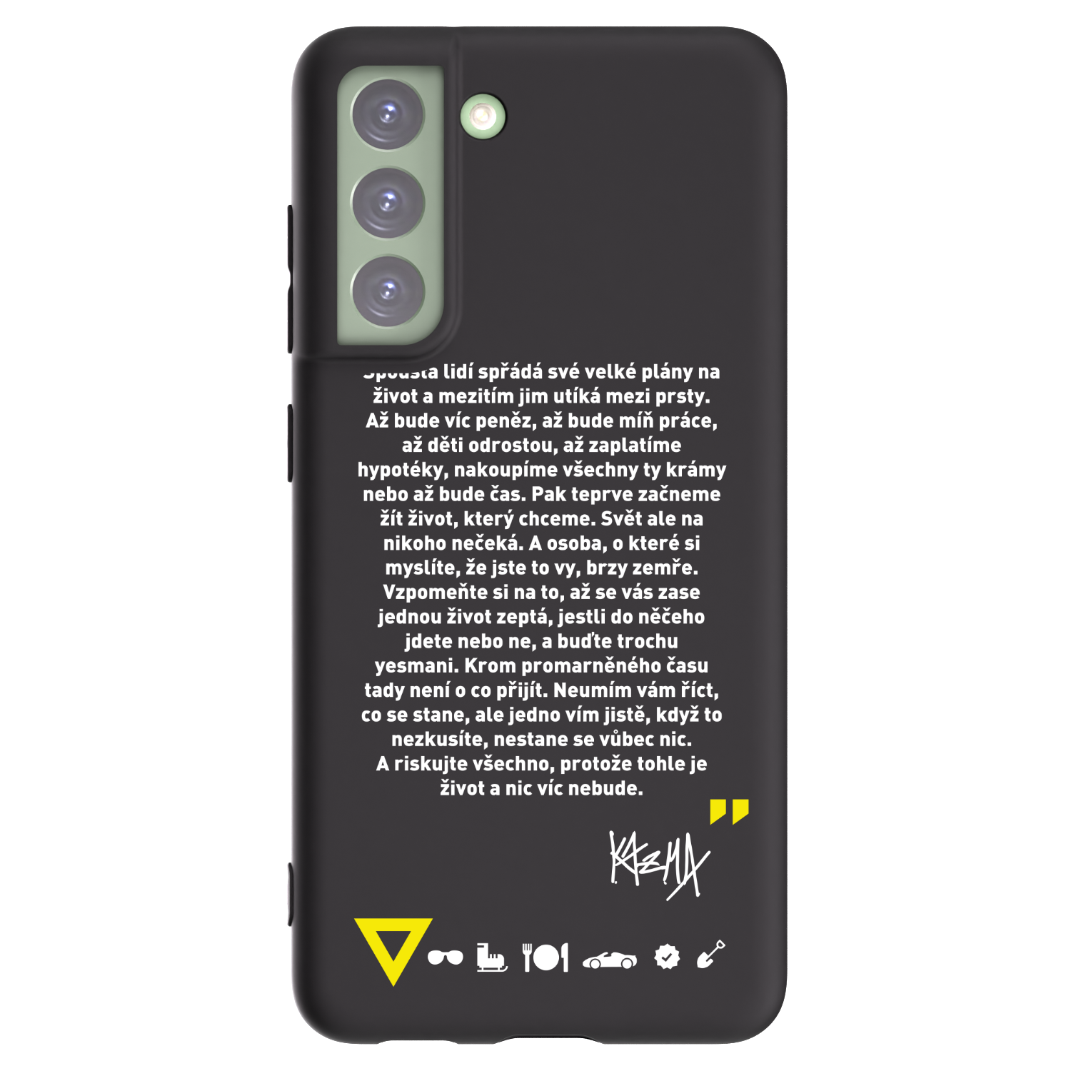 Picasee silikónový čierny obal pre Samsung Galaxy S21 FE 5G - Kazma - BUĎTE TROCHU YESMANI