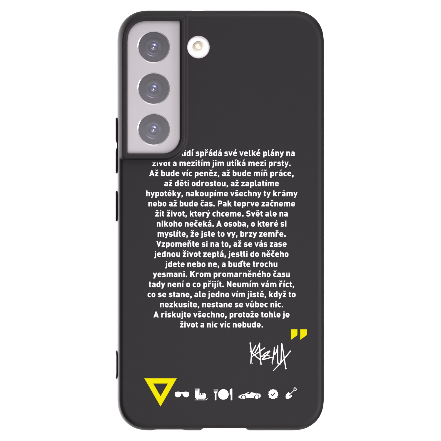 Picasee silikónový čierny obal pre Samsung Galaxy S22 5G - Kazma - BUĎTE TROCHU YESMANI