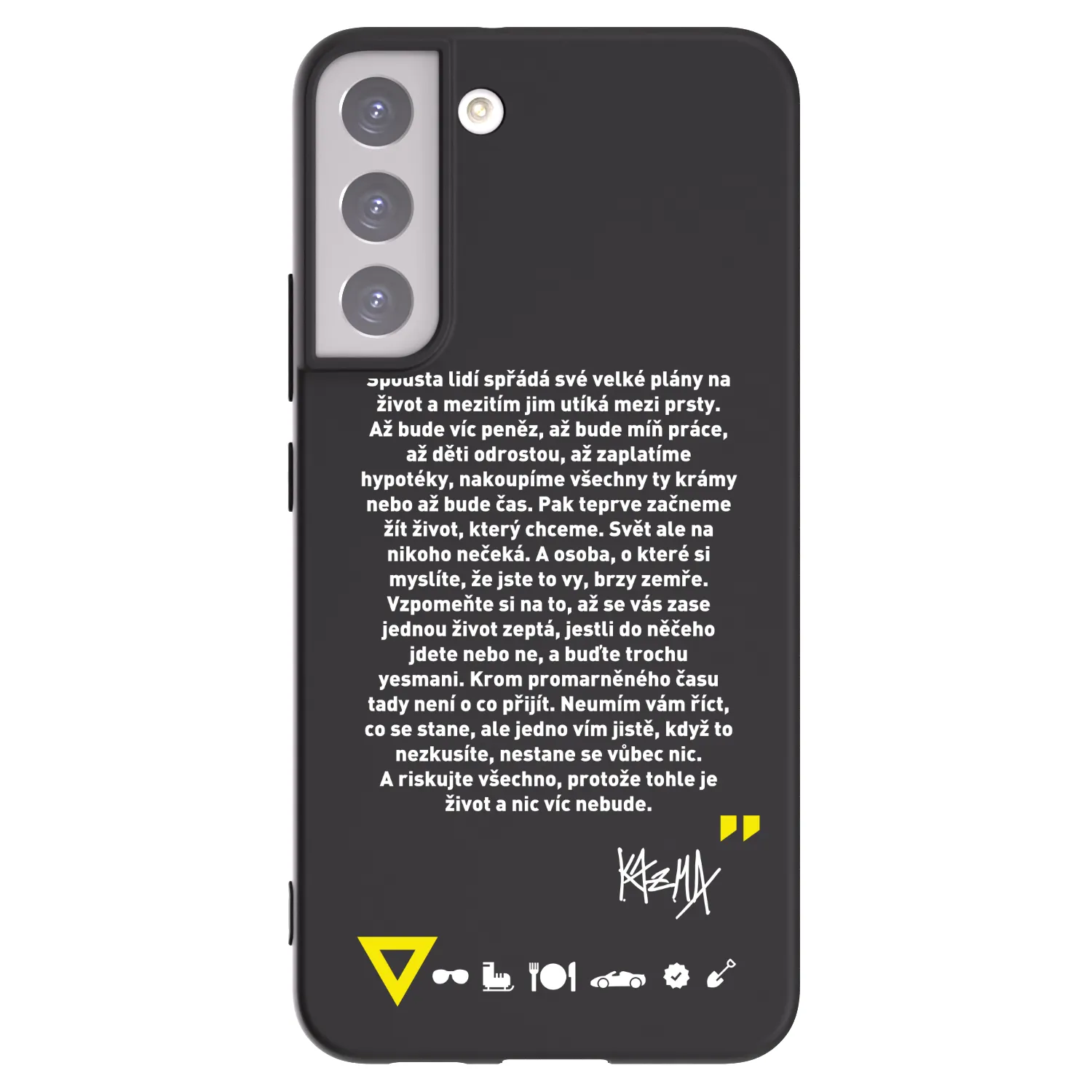 Picasee silikónový čierny obal pre Samsung Galaxy S22+ 5G - Kazma - BUĎTE TROCHU YESMANI