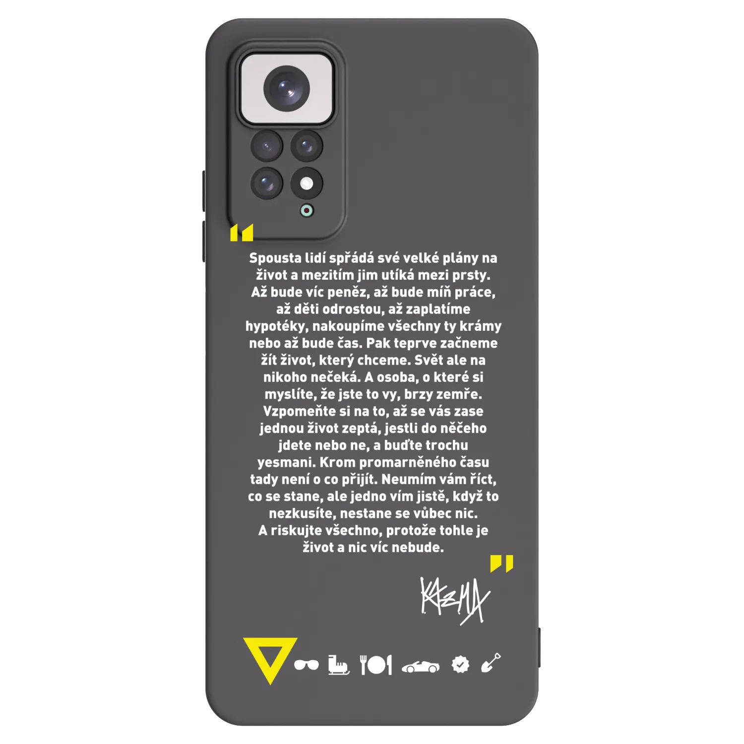 Picasee silikónový čierny obal pre Xiaomi Redmi Note 11 - Kazma - BUĎTE TROCHU YESMANI