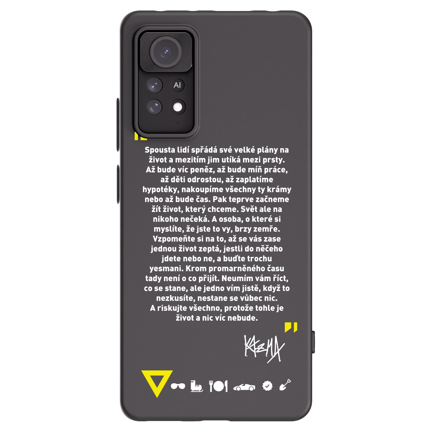 Picasee silikónový čierny obal pre Xiaomi Redmi Note 11 Pro - Kazma - BUĎTE TROCHU YESMANI
