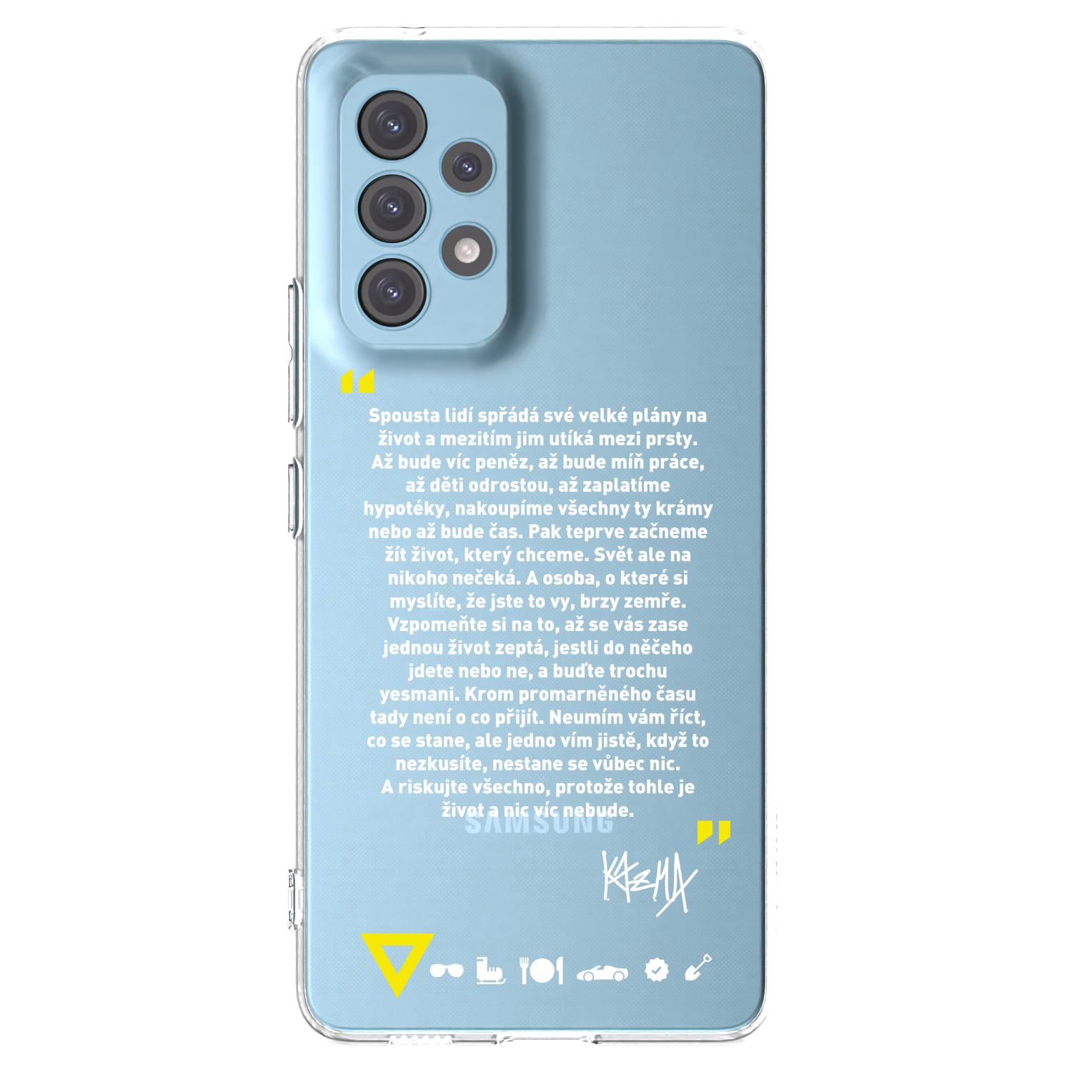 Silikónový prehľadný obal pre Samsung Galaxy A53 5G A536 - Kazma - BUĎTE TROCHU YESMANI