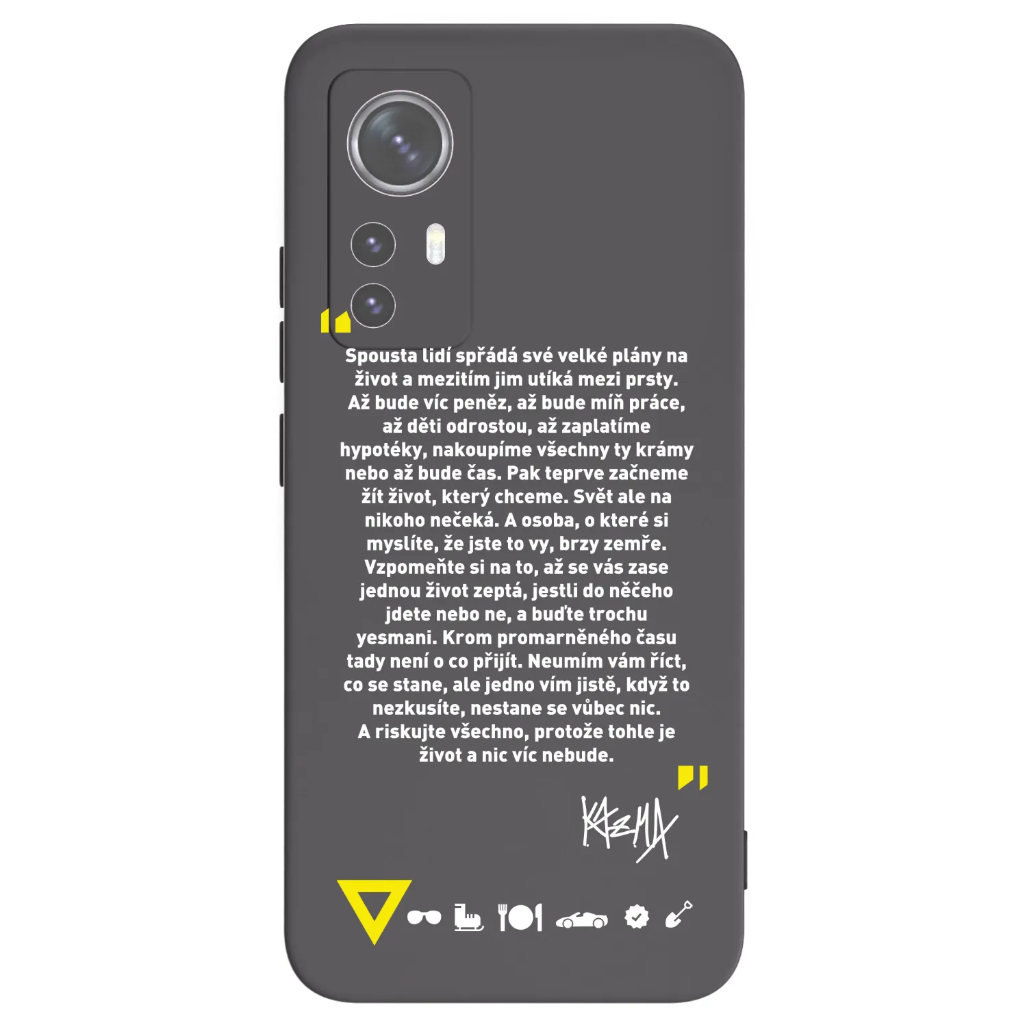 Picasee silikónový čierny obal pre Xiaomi 12 - Kazma - BUĎTE TROCHU YESMANI