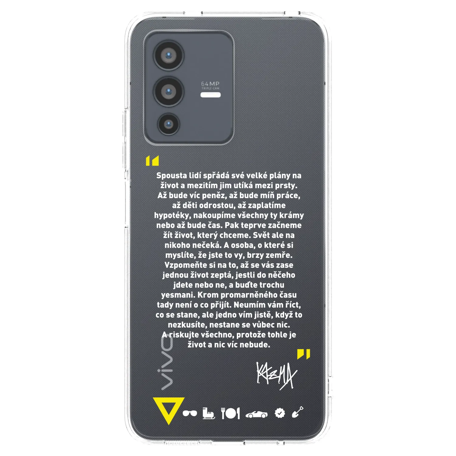 Picasee silikónový prehľadný obal pre Vivo V23 5G - Kazma - BUĎTE TROCHU YESMANI