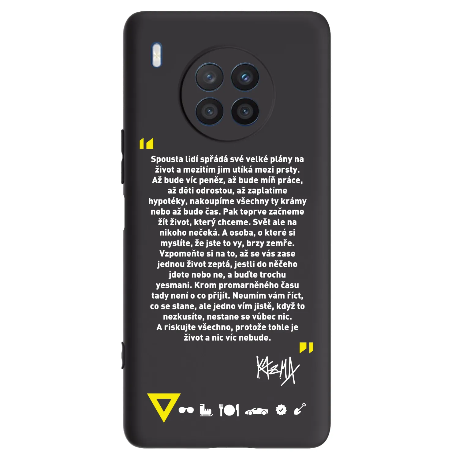 Picasee silikónový čierny obal pre Honor 50 Lite - Kazma - BUĎTE TROCHU YESMANI