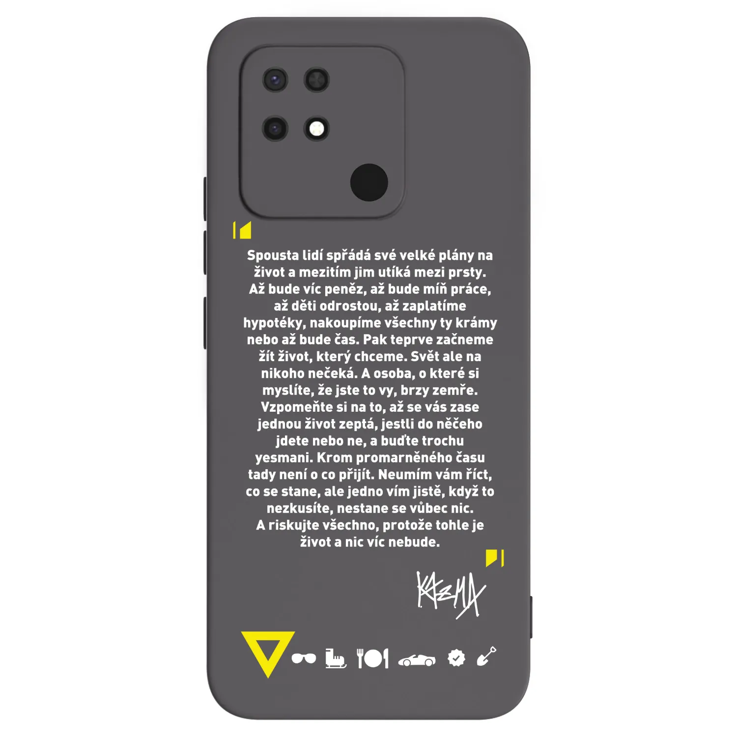 Picasee silikónový čierny obal pre Xiaomi Redmi 10C - Kazma - BUĎTE TROCHU YESMANI