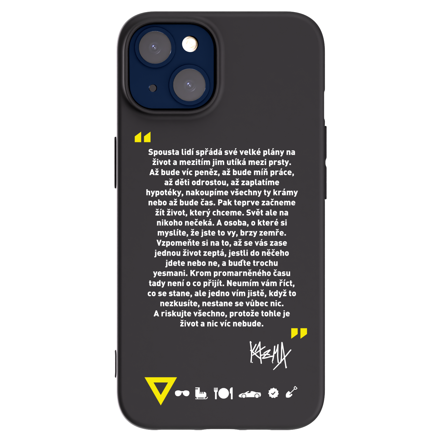 Picasee silikónový čierny obal pre Apple iPhone 14 - Kazma - BUĎTE TROCHU YESMANI