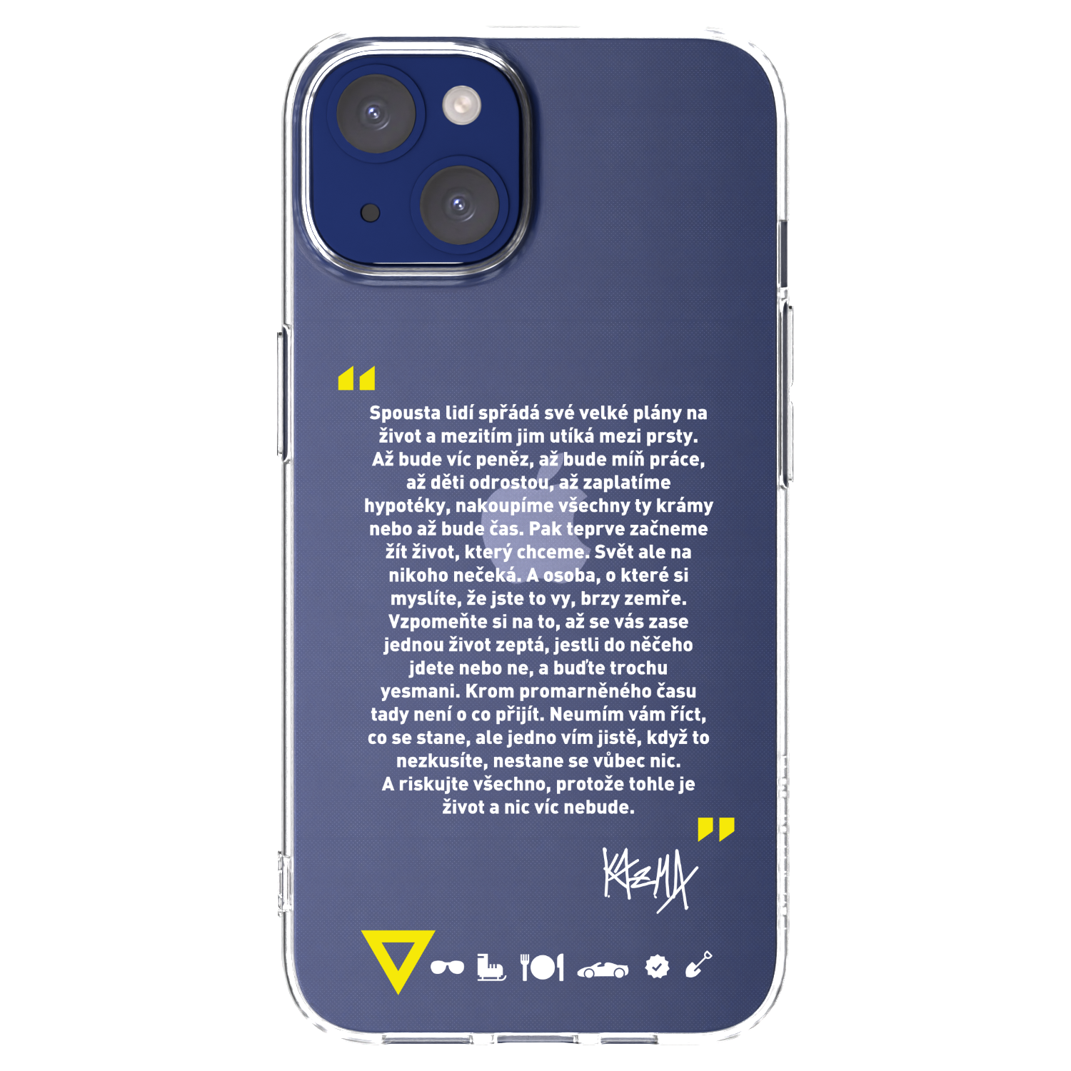 Silikónový prehľadný obal pre Apple iPhone 14 - Kazma - BUĎTE TROCHU YESMANI